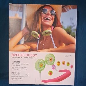 Breeze Buddy Wearable 3-Speed Neck Fan - Pink